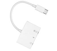 CFTGIW Headphone Splitter 3 in 1 USB to C Transfer Double 3.5mm AUX Audio Headset Adapter with Type C Fast Charging Port to You Charging Listen Watch and Two There Are USB Jacks