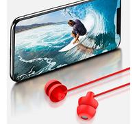 CFTGIW In Ear 3.5mm Earphones Wired High Sound Quality Sleep Drive By Wire Headphones for Mobile Phones Drive Six Diaphragm Performance Quality 0 6g Soft Exquisite Appearance Weight (Red)