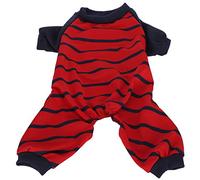 CFTGIW Indoor Pet Dog Jumpsuit Soft Clothes Polyester Dogs Bodysuits Long Sleeve Stripe ShirtSY59 Gray Contrast Color L Bring to It Pet Take Made of Skin?friendly Soft (XL)