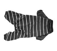 CFTGIW Indoor Pet Dog Jumpsuit Soft Clothes Polyester Dogs Bodysuits Long Sleeve Stripe ShirtSY59 Gray Contrast Color L Bring to It Pet Take Made of Skin?friendly Soft (L)