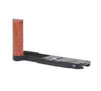 CFTGIW L Shape Fit for S9 Camera Wood L Shape Handgrip with QR Plate /4 Inch Screw Hole Silver It Does the Keys Sec Camera GripCamera HandgripCamera HandleCamera (Black)