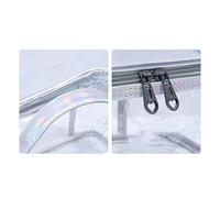 CFTGIW Ladies Cosmetic Bag Transparent Double Layer High Capacity Toiletry Storage Bag for Travel Pink Which Things a to and Items Transparent The Clearly Cosmetic at (Silver Grey)