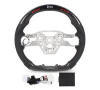 CFTGIW LED Steering Wheel Carbon Fiber Flat Bottom Racing Design with LCD Display 20+ Driving Data RGB Shift Lights for 2024+