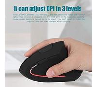 CFTGIW Left Handed 2.4GHz Wireless USB Ergonomic Vertical Optical Mouse For PC Computer Laptop Lights Colorful The The Plugged Levels Adjust It Can 2*AAA 3 and MouseOptical