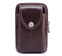 CFTGIW Men Leather Belt Pouch Waist Bag Fanny Pack Phone Pouch with Belt Loop Compartment Your Zippered Power Notebook Metal Made from Stylish and Durable Men (07)