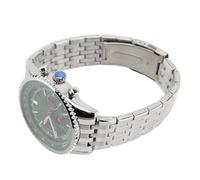 CFTGIW Men Quartz Watch with Calendar and Moon Phase Zinc Alloy Case Stainless Steel Strap Men Wristwatch Silver Display Day Dials The and Watch Design Multi Functional Three Quartz Sub (Green)