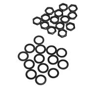 CFTGIW Nut Washer Kit Instrument Socket Connector Fasteners for Electric Guitar Bass M9 Female ThreadGun Use and THREAD Stan Guitar Nut Washer KitGuitar WasherGuitar NutJack Socket Nuts (Black)