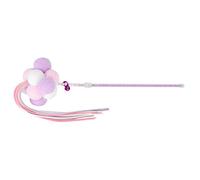 CFTGIW Pet Cat Tassel Playing Stick with Bell and Plush Ball Cat Interactive Training ToyPurple Tassels Bells Play Enjoy Beating Tease the This Is Attract to to StickCat (Purple)