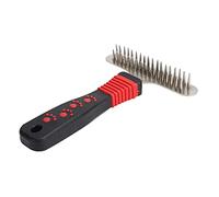 CFTGIW Pet Fur Grooming Rake Stainless Steel Brush Comb Dematting Tool for Dogs RabbitsSingle Row for and Easy Grooming Teeth Plastic Steel use. Specially Excess Designed Promote Skin (Large double