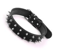 CFTGIW Punk Dog Collar with Spikes PU Leather Studded Spiked Dog Collar Rivet Pet for Medium to Large Dogs Blue Giving Your Personal Punk CollarSpiked CollarDog (Black)