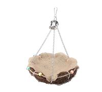CFTGIW Rattan Birds St Swing Hanging Toy with Three Chain Bells Toys Ree Chain Bells Bird Hanging Swing Rattan