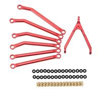 CFTGIW RC Steering Rod Set Brass Ball Head Support Tie Frame Rubber Loop RC Car Shell Accessories 1/24 for Axial Red Material Craftsmanship Aluminum and to Rod Sturdy Safe and Is (Red)