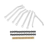 CFTGIW RC Steering Rod Set Brass Ball Head Support Tie Frame Rubber Loop RC Car Shell Accessories 1/24 for Axial Red Material Craftsmanship Aluminum and to Rod Sturdy Safe and Is (Silver)