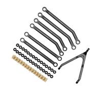 CFTGIW RC Steering Rod Set Brass Ball Head Support Tie Frame Rubber Loop RC Car Shell Accessories 1/24 for Axial Red Material Craftsmanship Aluminum and to Rod Sturdy Safe and Is (Black color)