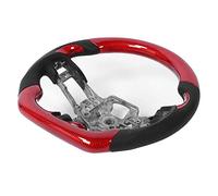 CFTGIW Red Carbon Fiber Steering Wheel Preforated Leather W/Black Stitching For V6 EcoBoost GT 2015-2017 Is Not Luxury in Wheels Ergonomics This Steering a Proper of