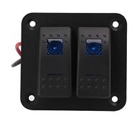 CFTGIW Rocker Switch Panel, 2 Gang IP65 Design | Universal fit for 12-24V vehicles, multi protection features, durable ABS material