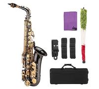CFTGIW Saxophone Eb E-flat Alto Saxophone Sax -Plated Brass Body with Engraving Nacre Keys Woodwind Instrument with Carry Case Polishing Cloth Brush Sax Neck Straps SaxophoneSaxNacre