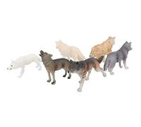 CFTGIW Simulation Wildlife Wolf Model Ornaments Desktop Decoration Ornament Toy6pcs and Children's Wild Wolf ModelWildlife ModelSimulation ModelDesktop ModelWolf Model (six wolves set)
