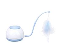 CFTGIW Smart Interactive Cat Toy LED Light 4 Speed Rotatable Low Noise Electric Feather Teaser Stick for Cats Blue Keep Active Instincts Prevent This Toy Interactive Your (Blue)