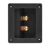 CFTGIW Speaker Terminal Box with 2 Mounting Holes for Easy Installation, Copper Connectors, Perfect for Home and Hotel, ABS Black, 3.6 X 3.1 X 1.4in