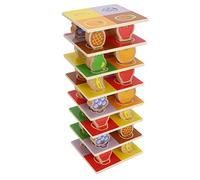 CFTGIW Stacking Tower Game Wooden Block Children's Tabletop Board Game with Fruit Picture for Kids and Toddlers Baby's Ability Develop the Eye Interest Fruit Many Vivid Can Children's