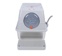 CFTGIW Stainless Steel Enclosed Cat Litter Box Extra Large Splashing Top Entry High Sided Metal Cat Litter Box Tray Is Stainless From e Enclosed Steel (Light Gray)