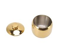 CFTGIW Stainless Steel Gold Seasoning Condiment Pot Salt Sugar Container Jar Storage Organizer with Lid Gold Which Stainless Easy and is Material Steel ()