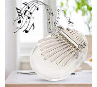 CFTGIW Thumb Piano 8 Keys Portable Acrylic Material Decoration Musical Instrument Can Be Schoolbags Ba Thumb Piano8 Keys KalimbaMini PianoHeart Shaped (Oval crystal)