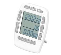 CFTGIW Triple Timer Clock Count Down Up 4.0x4.4cm LCD Dis Triple Timer Clock Countdown Up with Magnetic Backing and Built-in Battery - LCD Display for Cooking Countdown