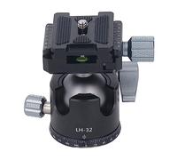 CFTGIW Tripod Ball Head Camera Stabilizer Top 1/4in Bottom 3/8in Screw Aluminum Alloy 2 Knob Camera Tripod Stabilizer Gravity a Center and The Is Ball Large 32mm with Low