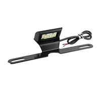 CFTGIW Universal Motorcycle License Plate Light CNC Aluminium Rear Tag Lamp 6 LED Tail Mount Lighting (Black)