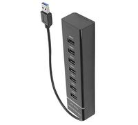 CFTGIW USB 3.0 Hub 7Port Splitter with Blue LED Indicator High Speed 5Gbps BYLP107 DC 5V Using the Multiple Time Speed Can 7pcs Equipped with the It of HubUSB Hub7?Port USB SplitterUSB