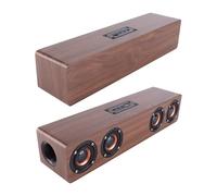 CFTGIW W8C Solid Wooden Strip Speaker with LED Clock Display FM Functions Design Quality Strip and LED Is Solid Adopting of and It Durable SpeakerBluetooth