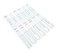 CFTGIW Wide Tip Markers Refillable Ink Even Inking Alcoholic Paint Marker for Plastic Wood Glass 12pcs Standard Color Series a Large Coloring con Wide Tip MarkersWide Paint (Dark Color Series)