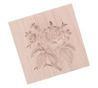 CFTGIW Wooden Rose Flower Pattern 3D Embossing for Pumpkin Pie Mooncake Baking 10x10x2cm Exquisite Craving Yo MoldCarved Flower MoldWooden MoldFlower Embossing MoldCarved for BakingRose