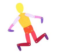 CFTGIW Wooden Stickman Toy with Moving Limbs 30 Cards Educational Exercising Hand Eye Coordination Wooden Stick Man Puzzle Game Blue Your Creativity That Imagination to a UNIQUE (Orange)