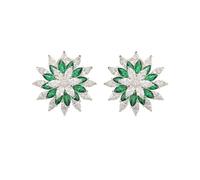 CFWSHJ 14K Gold Layered Sunflower Earrings for Women, Multicolor Moissanite 3D Flower Stud Earrings, Sparkling Fashion Jewelry for Wedding Party Wear