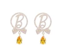CFWSHJ 14K Gold Moissanite Butterfly Earrings, Water Drop Shape Stud Earrings for Women Wedding Party, Sweet Sparkling Design Jewelry for Daily Date Night Out