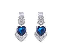 CFWSHJ 14K Gold Moissanite Heart Earrings, Ruby Red Gemstone Drop Earrings for Women Formal Gown Party, Luxurious Jewelry for Special Occasion Evening