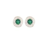 CFWSHJ 14K Gold Moissanite Oval Pearl Earrings, Geometric Micro Pave Setting Stud Earrings for Women Party Night Out, French Vintage Elegant Jewelry for Date Night Special Occasion