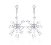 CFWSHJ 14K Gold Moissanite Waterdrop Earrings, Full Micro Pave Setting Dangle Earrings for Women Bridal Ceremony Fashion Jewelry for Wedding Banquet