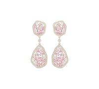 CFWSHJ 14K Gold Moissanite Waterdrop Earrings, Full Micro Pave Setting Dangle Earrings for Women Bridal Ceremony, Fashion Jewelry for Wedding Banquet
