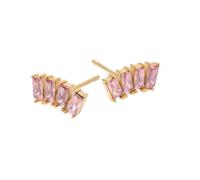 CFWSHJ 14K Solid Gold over S925 Sterling Silver Square Moissanite Stud Earrings - Classy Princess Cut Design - The Perfect Elegant Jewelry Addition