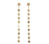 CFWSHJ 18k Gold Star Long Tassel Dangle Earrings for Women Shooting Star Earrings Meteor Lucky Star Pearl Drop Earrings Jewelry