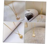 CFWSHJ 1pc Tulip Necklace Creative Neck Pendant Long Sweater Necklace Neck Chain Golden Titanium Steel