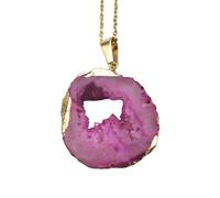 CFWSHJ 925 Sterling Silver Crystal Plating Druzy Necklace For Women, Geometric Raw Stone Stone Necklace - Vintage Druzy Jewelry Necklace, Light Blue Necklace For Valentine Birthday Gifts