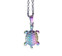 CFWSHJ 925 Sterling Silver Cute Sea Turtle Necklace For Women, Punk Chic Turtle Charm Choker - Minimalist Hawaiian Turtle Necklace, Animal Lover Turtle Pendant, Sea Turtle Necklace For Girls