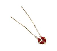 CFWSHJ 925 Sterling Silver Lucky Heart Necklace For Women, Retro Lucky Four Leaf Eternal Love Necklace, Love Heart Pendant Necklace, Heart Necklace, 4 Heart Necklace (1 -