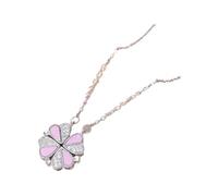 CFWSHJ 925 Sterling Silver Lucky Heart Necklace For Women, Retro Lucky Four Leaf Eternal Love Necklace, Love Heart Pendant Necklace, Heart Necklace, 4 Heart Necklace (9 -