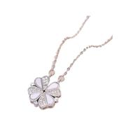 CFWSHJ 925 Sterling Silver Lucky Heart Necklace For Women, Retro Lucky Four Leaf Eternal Love Necklace, Love Heart Pendant Necklace, Heart Necklace, 4 Heart Necklace (8 -